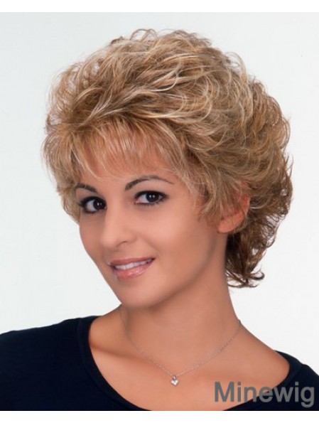 Ladies Wig With Capless Curly Style Short Length Classic Cut