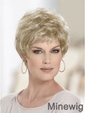 Boycuts Wavy Blonde Capless Discount Short Wigs