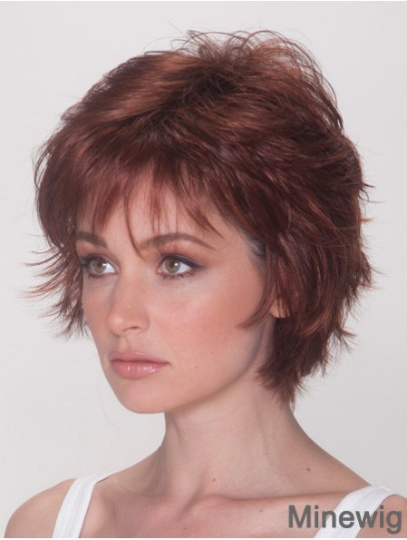 Best Wigs With Synthetic Capless Auburn Color Straight Style
