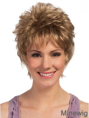 Boycuts Cropped Blonde Curly High Quality Petite Wigs