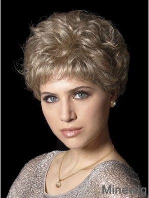 Hair Wigs With Synthetic Capless Wavy Style Cropped Length Boycuts
