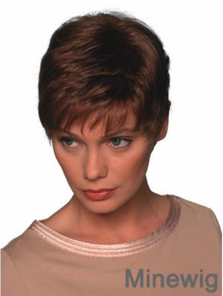 Boycuts Straight Auburn Capless Soft Short Wigs