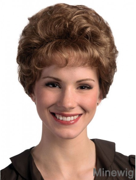 Curly Brown No-Fuss Short Classic Womens Wigs