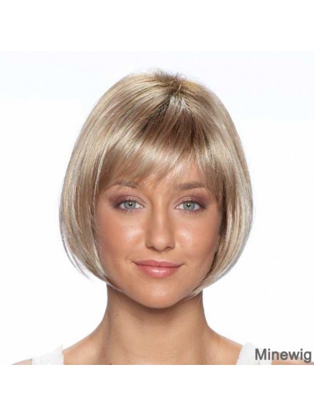 9 inch Best Straight Bobs Blonde Short Wigs