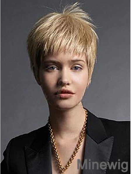 Boycuts Straight Blonde Capless Fabulous Short Wigs