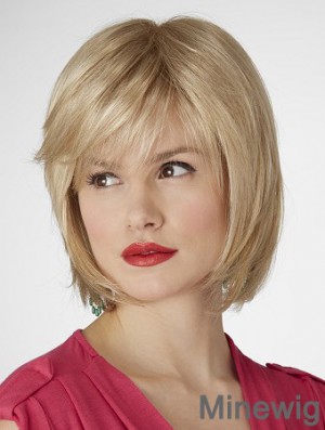 10 inch Natural Straight Bobs Blonde Short Wigs