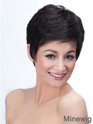 Boycuts Straight Black Capless Good Short Wigs