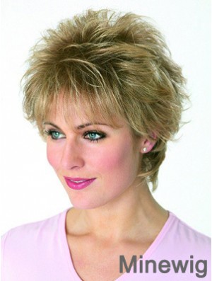 Boycuts Wavy Blonde Capless Cheapest Short Wigs