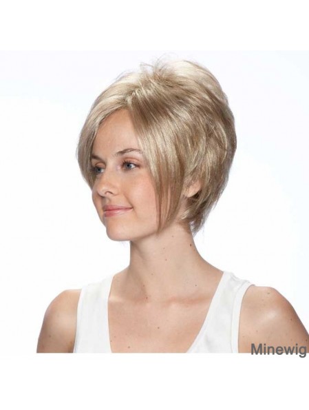 8 inch Online Straight Bobs Blonde Short Wigs