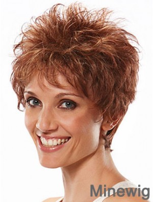 Boycuts Wavy Auburn Capless Flexibility Short Wigs