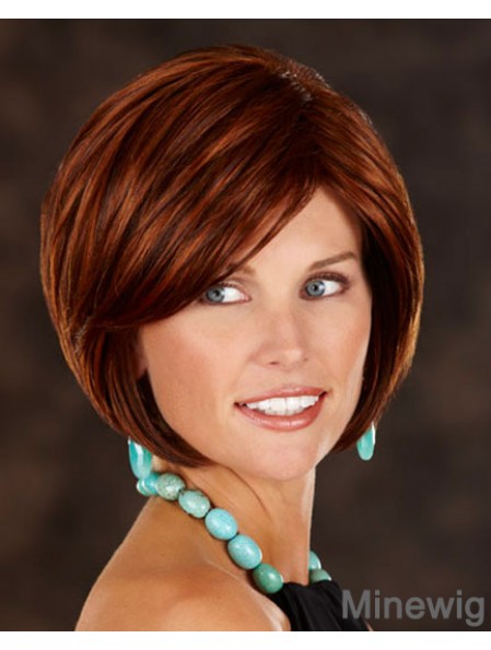 Chin Length Straight Capless Auburn Exquisite Bob Wigs