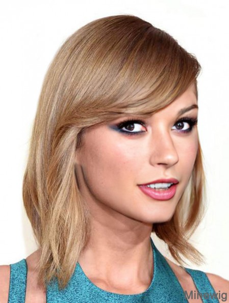 Capless With Bangs Straight Shoulder Length Blonde Affordable Taylor Swift Wigs