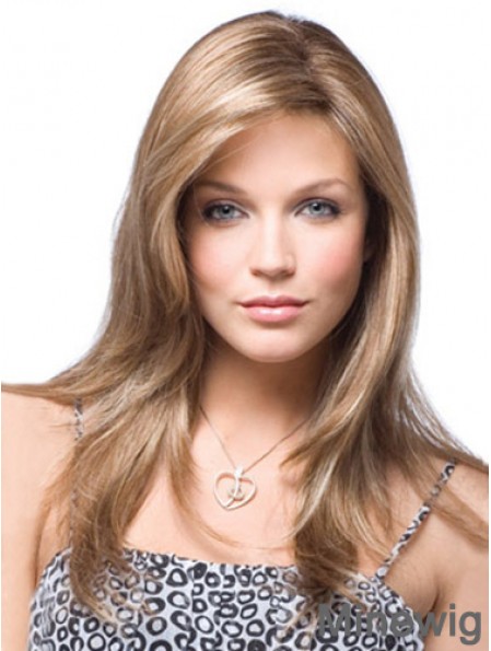 Straight Without Bangs Long Incredible Blonde Synthetic Wigs