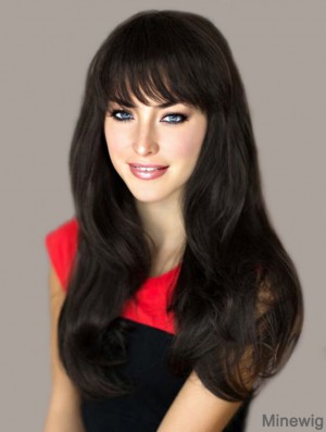 Amazing Black Straight With Bangs Capless Long Wigs