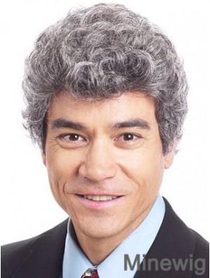 Curly 6 inch Capless Short Synthetic Old Man Wigs