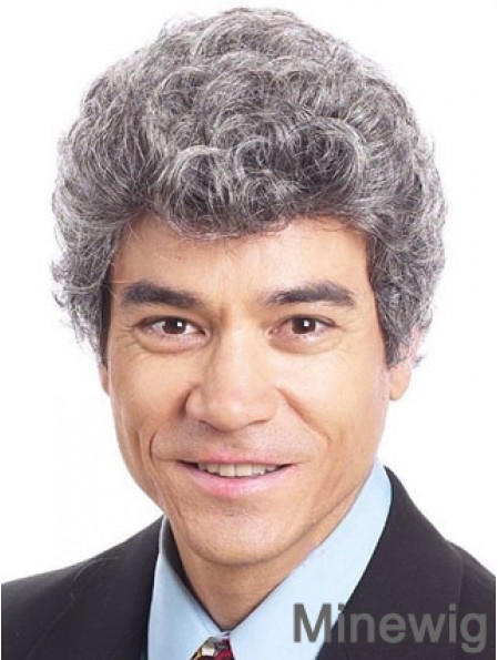 Curly 6 inch Capless Short Synthetic Old Man Wigs