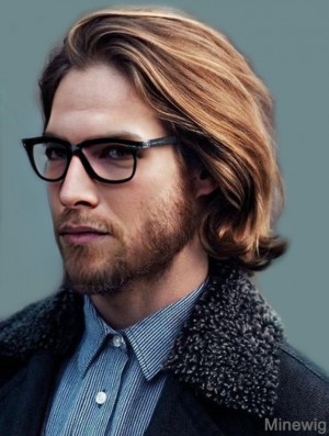 Short Brown Wavy Lace Front Remy Human Hairstyles For Men