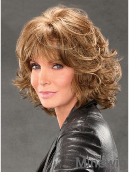 Jaclyn Smith Wigs With Bangs Lace Front Chin Length Brown Color