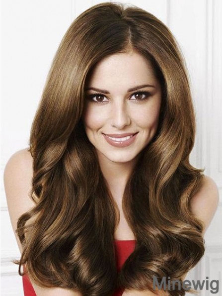 Trendy Brown 20 inch Wavy Long Without Bangs Cheryl Cole Wigs