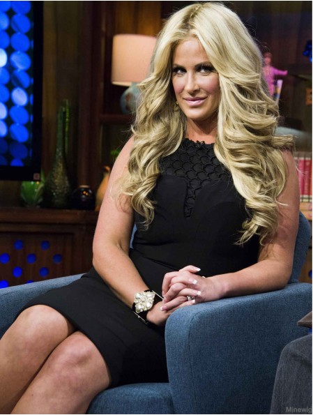 Great 20 inch Long Curly Without Bangs Lace Front Kim Zolciak Wigs