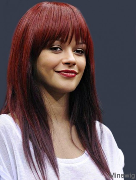 Cheapest Long Red Straight Capless Rihanna Wigs