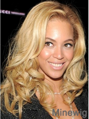 Blonde Shoulder Length Wavy Without Bangs Lace Front 14 inch Beyonce Wigs