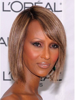 Chin Length Straight Lace Front Brown 10 inch Style Iman Wigs