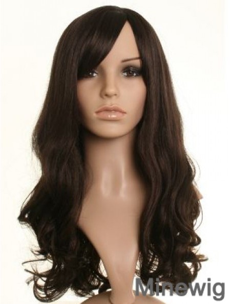 Beautiful Brown Long Wavy 21 inch With Bangs Celebrity Wigs