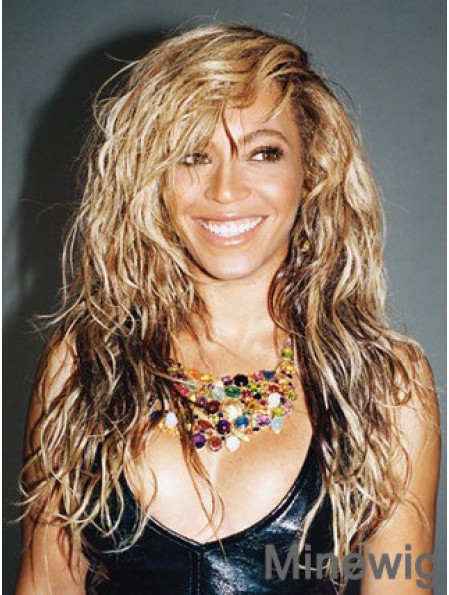 Blonde Long Wavy Without Bangs Lace Front 20 inch Beyonce Wigs