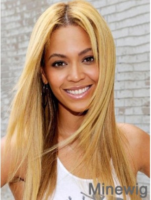 Blonde Long Straight Without Bangs Lace Front 20 inch Beyonce Wigs