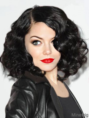 14 inch Beautiful Black Chin Length Curly Without Bangs Jessie J Wigs
