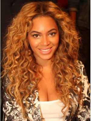 Blonde Long Wavy Without Bangs Lace Front 22 inch Beyonce Wigs