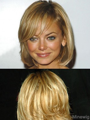 Style Blonde Chin Length Wavy 12 inch Bobs Nicole Richie Wigs