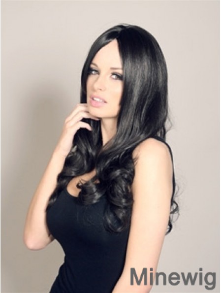 Fabulous Black Long Wavy 20 inch Without Bangs Jessica Wright Wigs