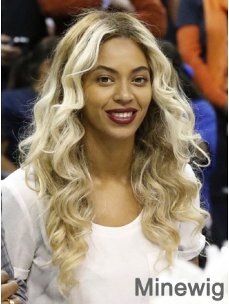 Blonde Long Wavy Without Bangs Lace Front 22 inch Beyonce Wigs