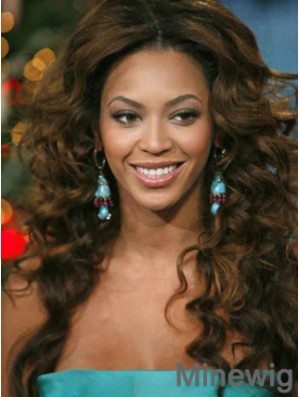 Brown Long Wavy Without Bangs Full Lace 22 inch Beyonce Wigs
