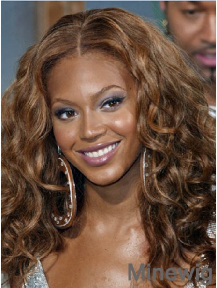 Brown Long Wavy Without Bangs Full Lace 16 inch Beyonce Wigs