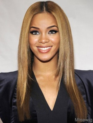 Brown Long Straight Layered Lace Front 18 inch Beyonce Wigs