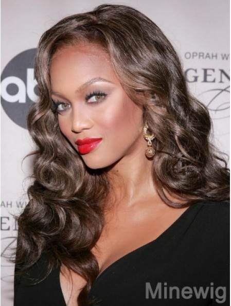 Brown Wavy Without Bangs Lace Front 20 inch Sassy Tyra Banks Wigs