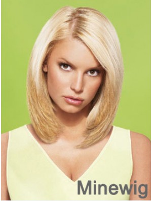 12 inch No-Fuss Blonde Short Straight Layered Jessica Simpson Wigs