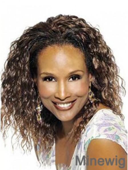 Black Shoulder Length Curly Without Bangs Full Lace 14 inch Beverly Johnson Wigs