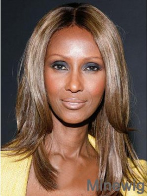 Shoulder Length Straight Lace Front Brown 16 inch Gorgeous Iman Wigs