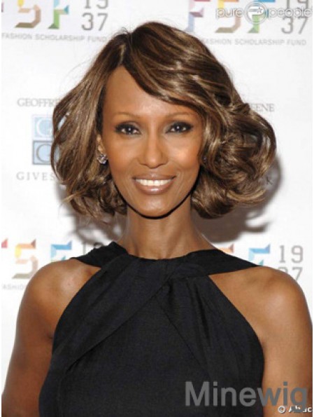 Chin Length Wavy Lace Front Brown 12 inch Incredible Iman Wigs