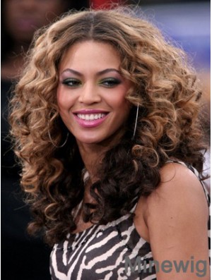 Brown Long Wavy Without Bangs Lace Front 18 inch Beyonce Wigs