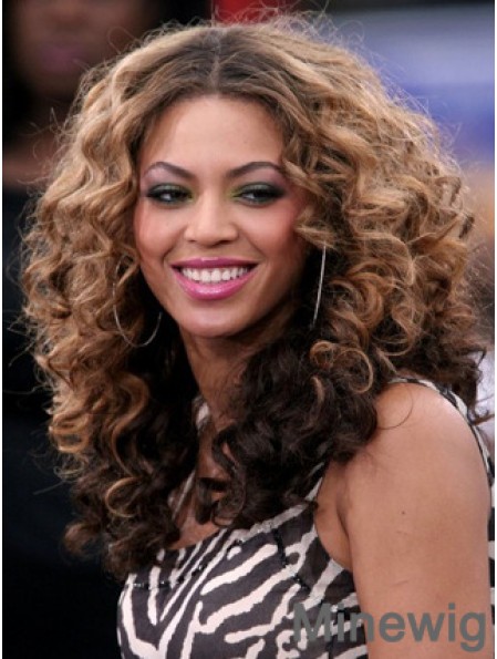 Brown Long Wavy Without Bangs Lace Front 18 inch Beyonce Wigs