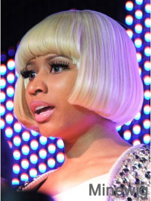 8 inch Blonde Straight Bobs Short Perfect Nicki Minaj Wigs