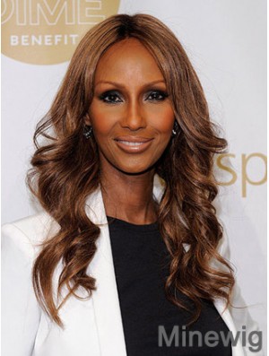 Long Wavy Lace Front Brown 20 inch Suitable Iman Wigs