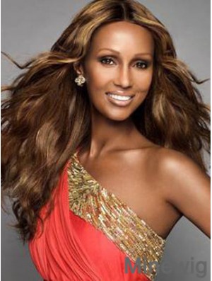 Long Wavy Lace Front Brown 22 inch Fashion Iman Wigs