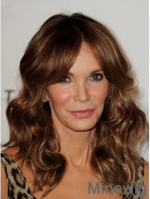 Long Wavy Layered Lace Front Brown Sleek 16 inch Jaclyn Smith Wigs