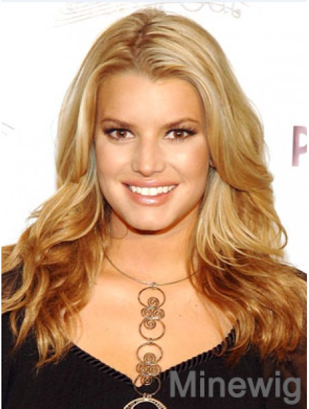 18 inch Soft Blonde Long Wavy Layered Jessica Simpson Wigs